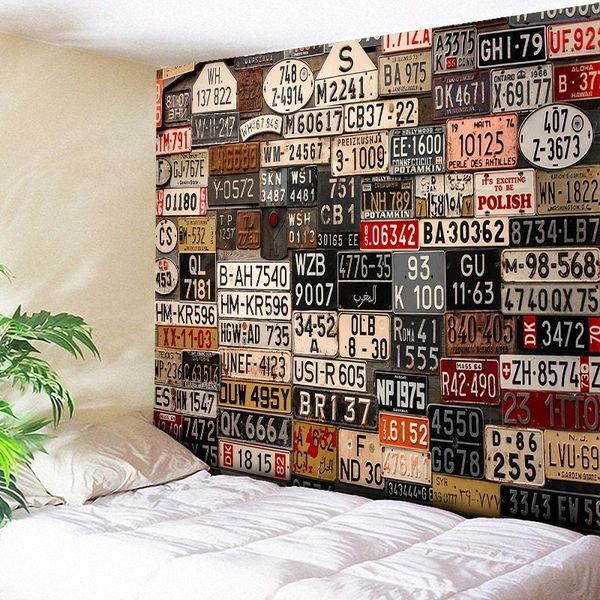 

tapestries retro license plate wall hanging hippie tapestry art decoration mandala boho decor cloth big