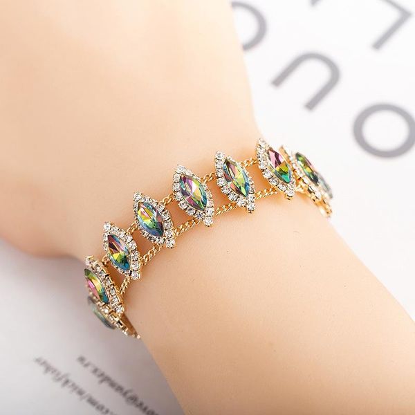 

link, chain fashion wedding jewelry bracelets bangle crystal horse eye bracelet for women bridal jewellery accessories, Black