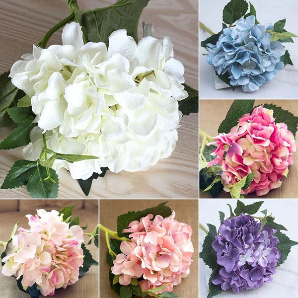 

artificial hydrangea flower silk cloth plastic peony bouquet wedding supplies diy home decoration for birthday party festival decorative flo
