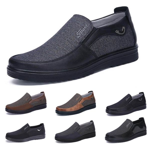 scarpe da uomo in stile business da ufficio comode leggere traspiranti nero marrone scuro peltro scuro grigio scuro bronzo appartamenti morbidi fondi divisi scarpe da ginnastica casual da uomo 38-44