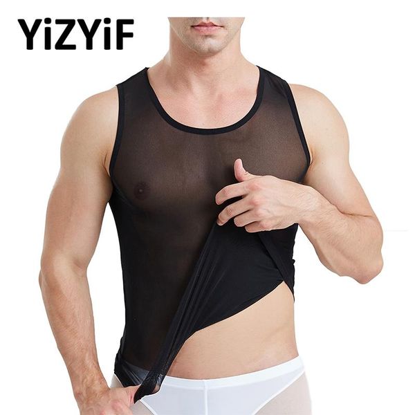 

men swimwear see through sheer mesh swimsuit tank muscle vest male summer rave party beach wear tanks bathing suit two-piece s