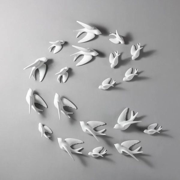 

1pc 3d ceramic birds murals wall hanging decorations crafts home ornaments m56 stickers