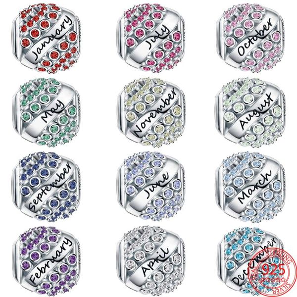 

other 2021 925 sterling silver self-made english december beads charm fit original bracelet for women diy jewelry gift