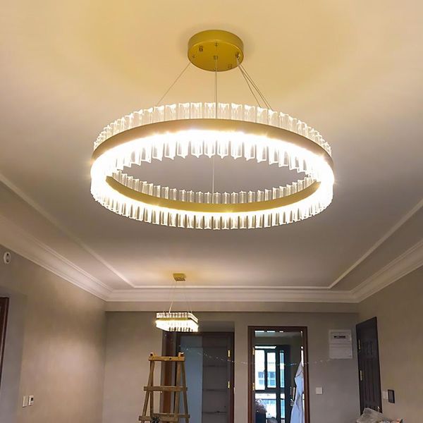 

modern living room led ceiling lamp bedroom crystal chandelier villa round children's lighting pendant lamps