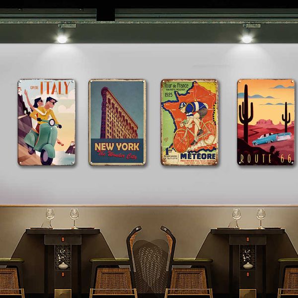 

vintage florida new york landmark building metal tin sign shabby chic metal poster decorative plaque home wall stickers decor