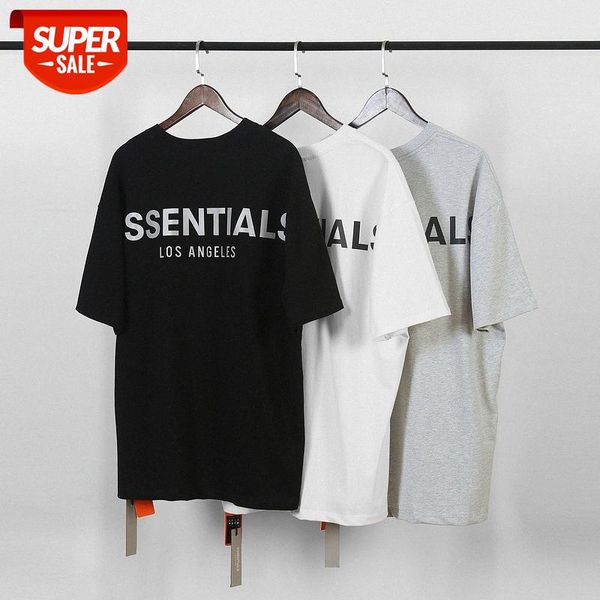 

streetwear men fog fear of god high street essentials los angeles limited 3m reflective loose short-sleeved t-shirt #9a2m, White;black