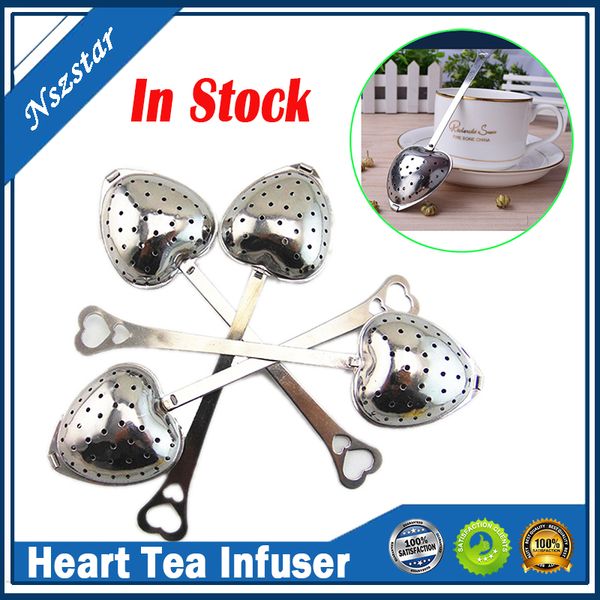 

tea time heart tea infuser heart-shaped stainless herbal spoon filter newa07
