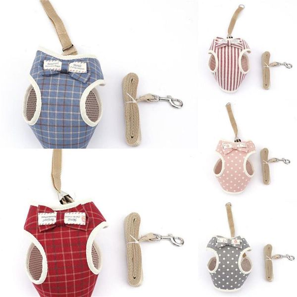 

dog collars & leashes adjustable cat harness with rope teddy vest chest strap puppy pet walking supplies
