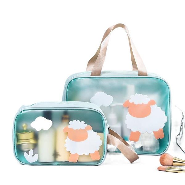 

cosmetic bags & cases transparent tote wash bag pu large-capacity waterproof toiletry storage portable travel beach