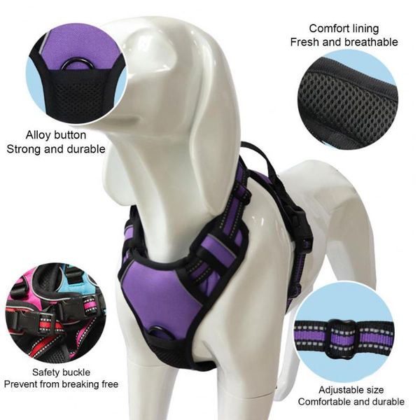 

dog collars & leashes pet harness vest comfortable shockproof chest strap useful leads products