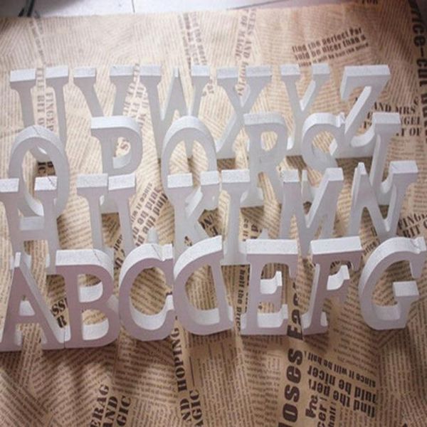DIY freistehende Holz-Holzbuchstaben, weißes Alphabet, Hochzeit, Geburtstag, Party, Heimdekoration, personalisiertes Namensdesign