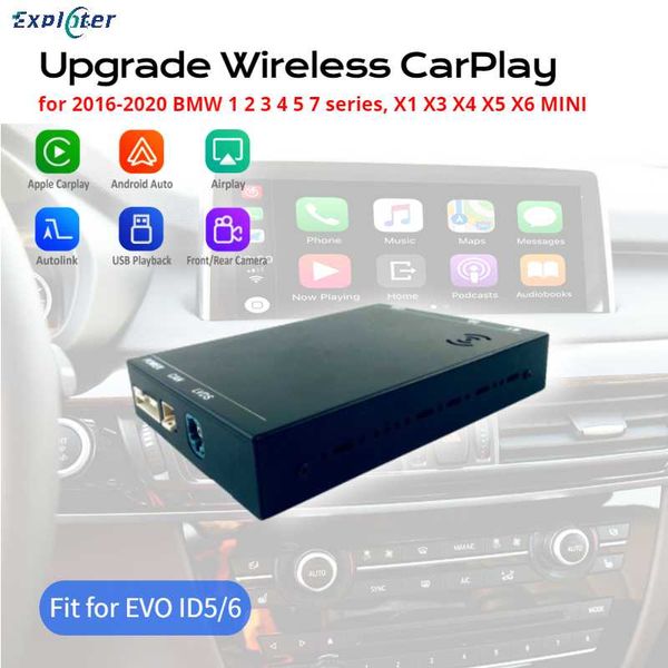 

exploter wireless carplay interface box for 2021-2021 evo idrive 5.0 6.0 system 1 2 3 4 5 7 series x1 x3 x4 x5 x6 mini-evo gps car & acc acc