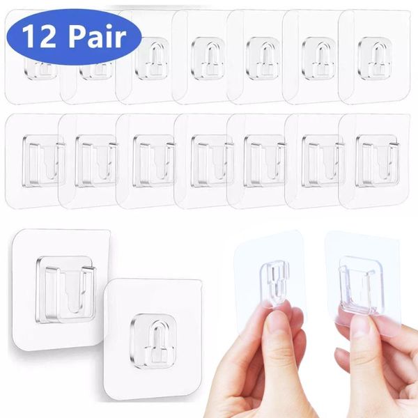 

hooks & rails double-sided adhesive kitchen wall hook hanger strong transparent storage sucker for bathroom