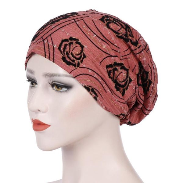 Beanie/Skull Caps 2021 Est Cappelli invernali per donna Strass India Cappello Musulmano Ruffle Cancer Chemio Beanie Turban Wrap Cap Ladies Casual