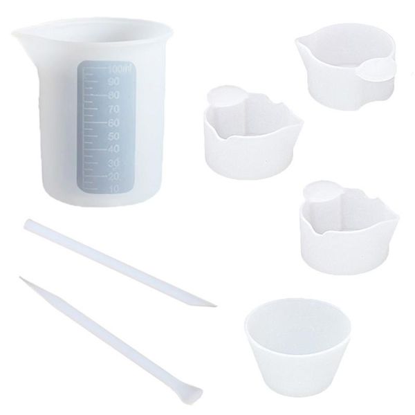 

craft tools 1 set nonstick silicone measuring cup card slot dispensing stirrer stirring rods diy handmade uv epoxy resin