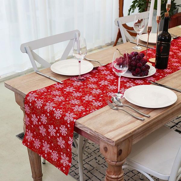 

table cloth red snowflake xmas decoration christmas cover for year party supply