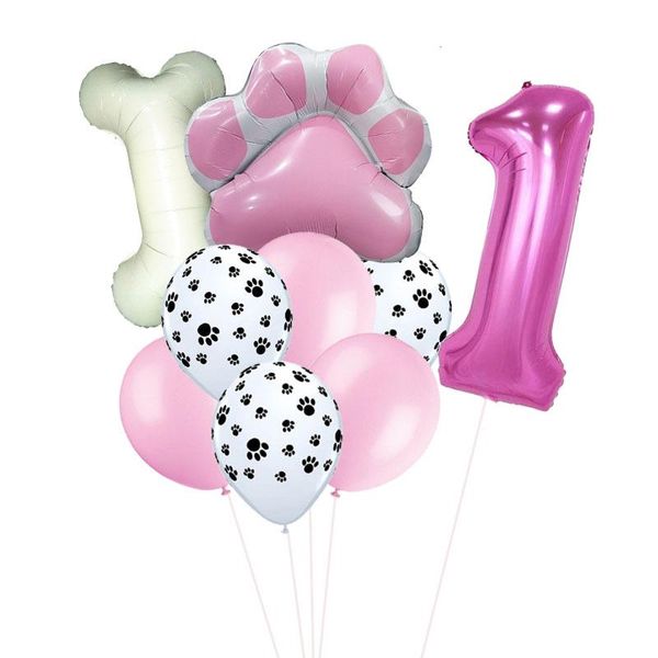 

party decoration let's pawty balloon pink paws balloons dog puppy theme supplies baby shower birthday decorations globos