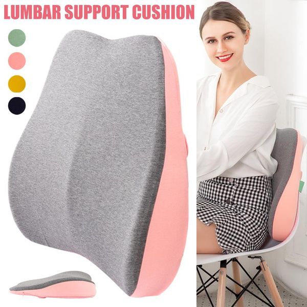 

cushion/decorative pillow lumbar chair cushion ergonomic back support with adjustable belt memory foam design for lower pain relief hy
