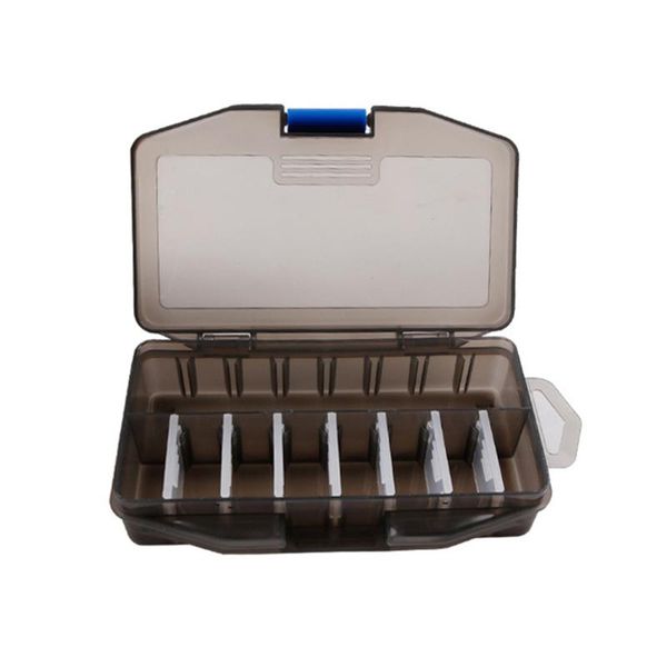 

plastic fishing tackle box 10 grids removable bait lure hook holder storage case accessories tool organizer