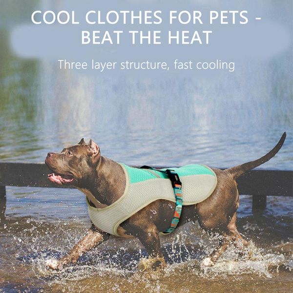 

dog apparel pet clothes summer cooling vest harness for dogs adjustable coat quick reflective mesh heat release