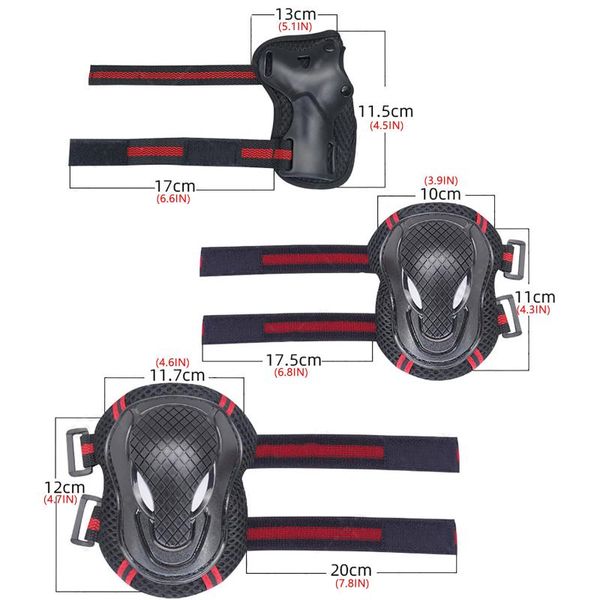 

ski skateboard ice roller skating protective gear elbow pads wrist guard cycling knee protector for kids men women &, Black;gray