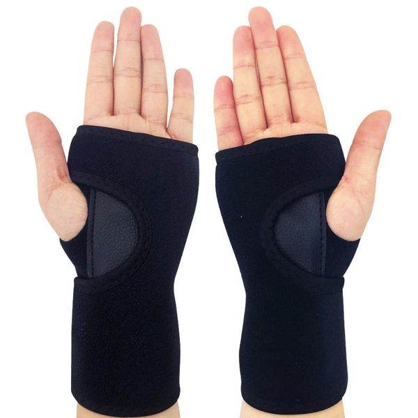 

wrist support steel splint carpal tunnel syndrome sprain strain bandage brace, Black;red