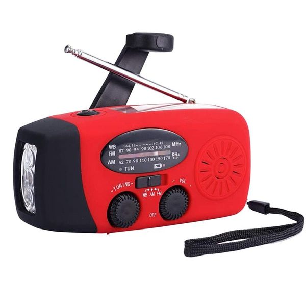 

radio solar emergency am/fm/wb weather hand crank with 3 led 1000 mah as a phone power bank