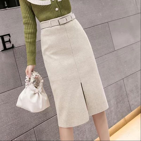 

winter fall elegant korean women skirts high waist casual office plus size clothes bottoms, Black