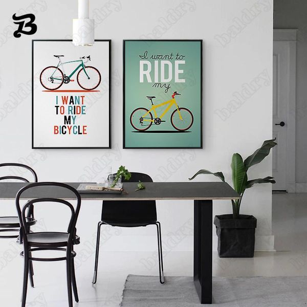

paintings modern home decoration bicycle wall art canvas painting riding bike cartoon posters pictures for living room bedroom