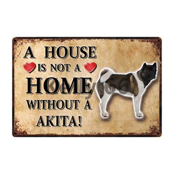 

pet dalmation dog poodle akita great dane pomeranian metal sign home decor bar wall art painting 20*30 cm size dy125