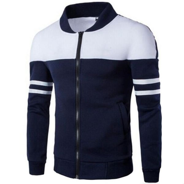 

men hoodies sweatshirts spring autumn hoody jackets fashion patchwork stripe slim fit hoodie male man tracksuits men's &, Black