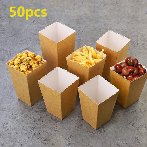 

gift wrap 50 pieces of natural kraft paper popcorn box wedding party decorations christmas birthday candy
