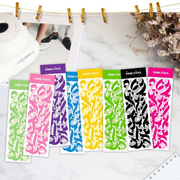 

gift wrap korean ins color ribbon sticker diy happiness manual hand account diary star chasing card polaroid scrapbook