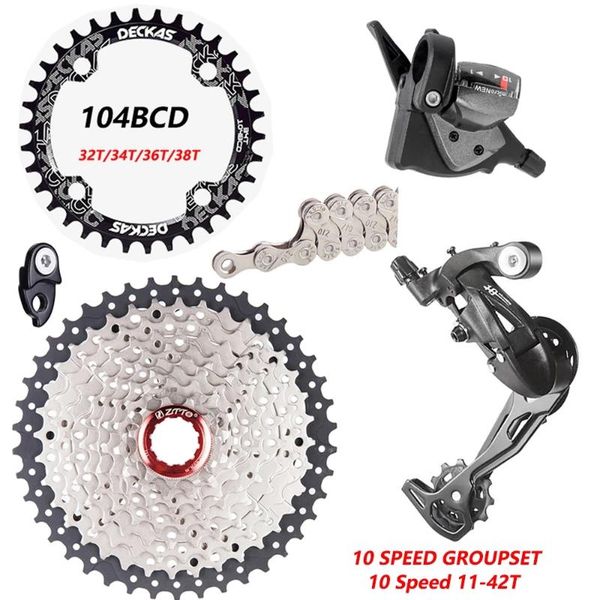 

bike derailleurs mtb 10s hg cassette 1*10 speed groupset shifter rear derailleur 11-42t k7 sprocket 10v chain for m610 m670x5x7