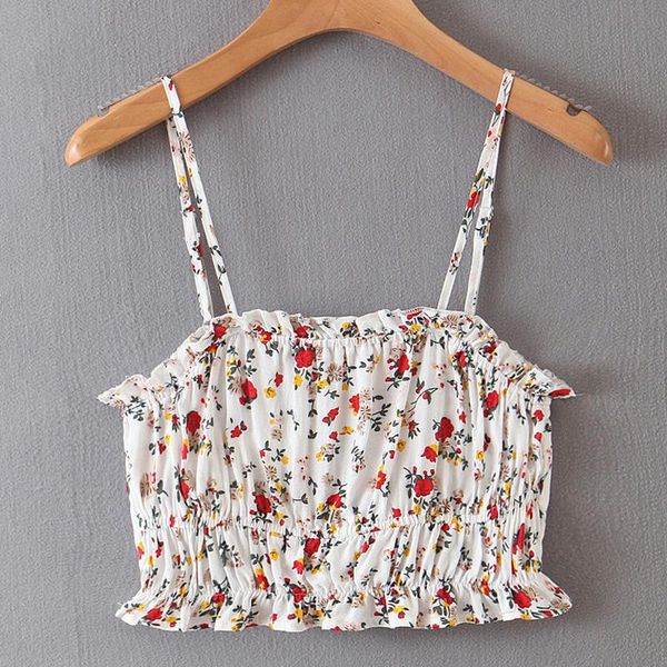 

women's tanks & camis elina summer beach style women fashion slim floral printed tank elegant short female ladies ez, White