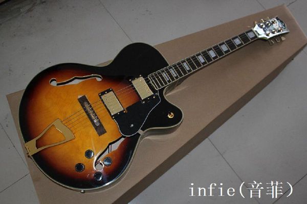 

new l5 custom golden hollow jazz electric guitar