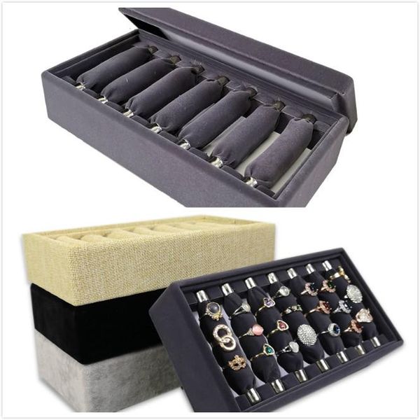 

dustproof cover ring display tray detachable 7 sticks jewelry hand props pouches, bags, Pink;blue