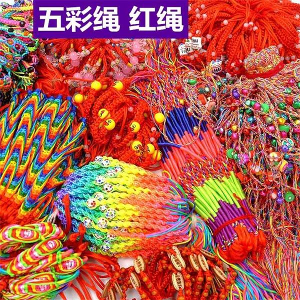 

red women's knitting small gift dragon boat festival thread five color rope bracelet lovers hand rope, Black