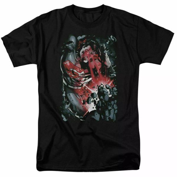 

superman heat blast t shirt licensed comic book movie tee black, White;black