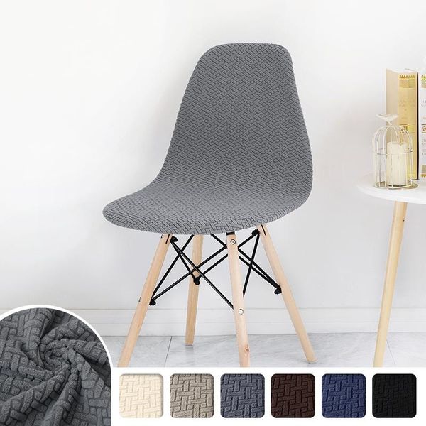 

1/2/4/6olid elastic chair cover dust-proof removable desk seat slipcover protector eames for ding room covers