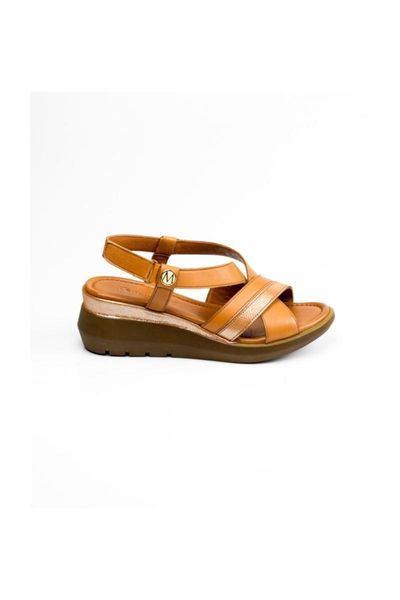 

slippers genuine leather women 's sandals tan taba-38, Black