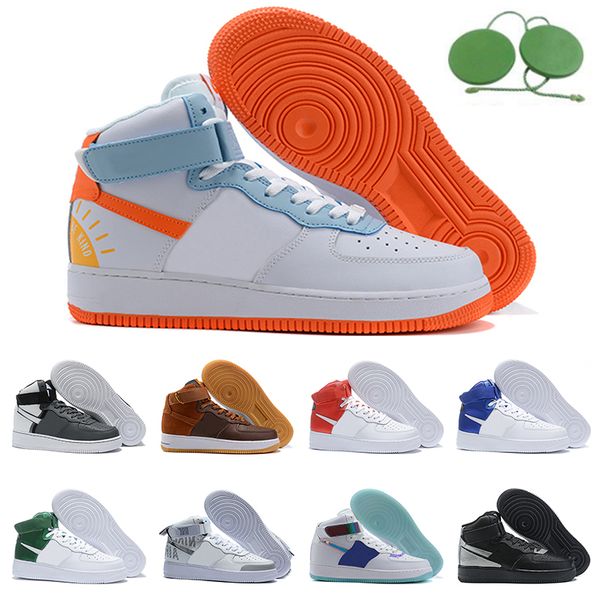 

air force 1 high airfoce af1 men women running shoes brown black white shattered backboard red green yellow platform womens trainers sports