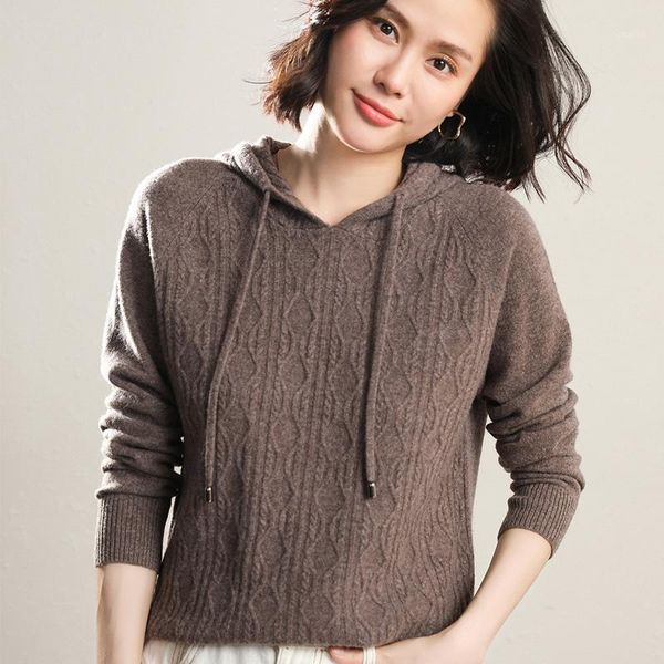 

women's sweaters bareskiy ladies 100% wool sweater knit solid color hoodie casual fashion hooded pullover women, White;black