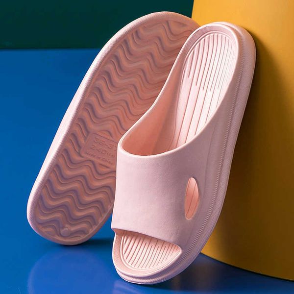 

slipper summer thick bottom indoor home couples home bathroom non-slip soft ins to wear cool slippers 35-45 210611, Black