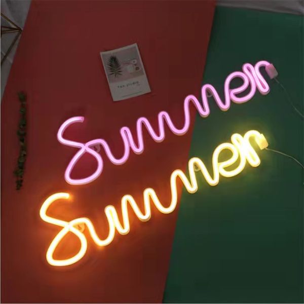 

summer design pink warm white led neon sign for indoor decoration 2 colors