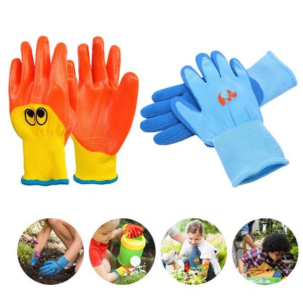 

children protective gloves gardening weeding anti-bite waterproof latex housekeeping for aged 4 to 13 disposable