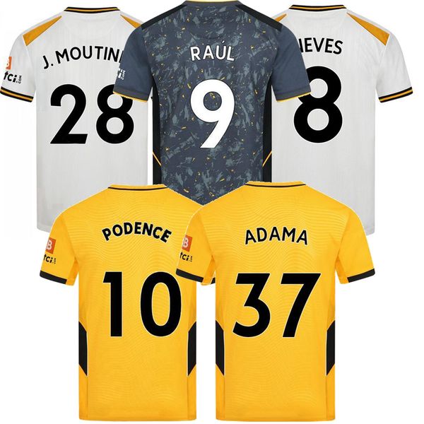 

2021 2022 wolves soccer jerseys adama j.moutinho neto raÃºl j.otto podence neves n.semedo wolverhampton wanderers home away 21 22 shirt men +, Black;yellow