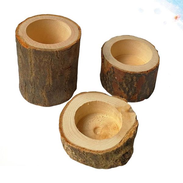 

candle holders 6 pcs rustic wooden stump holder creative tea light planter craft ornament home deskdecoration (size