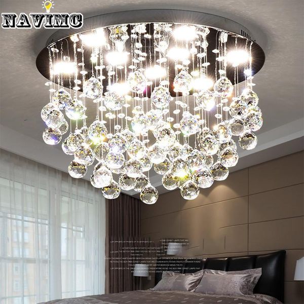 

led master bedroom crystal ceiling lamp round living room simple modern atmosphere warm romantic wedding chandeliers