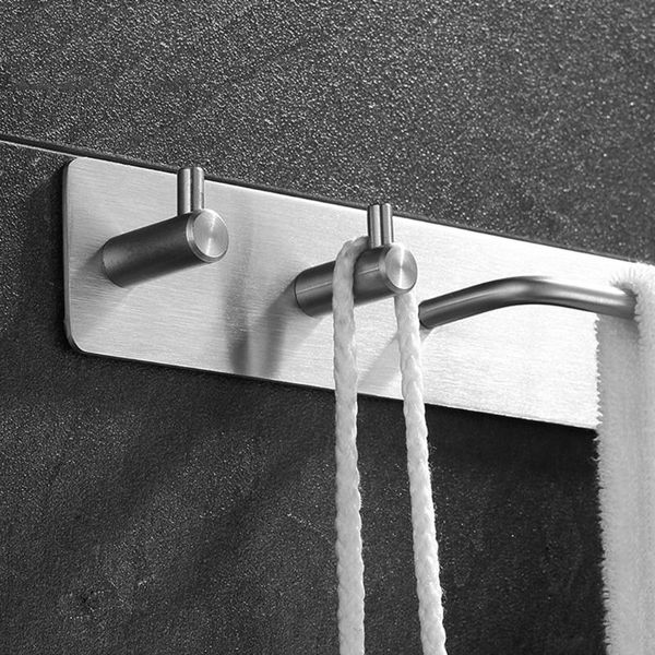 

towel racks self-adhesive brushed finish stainless steel bar rack holder with hooks